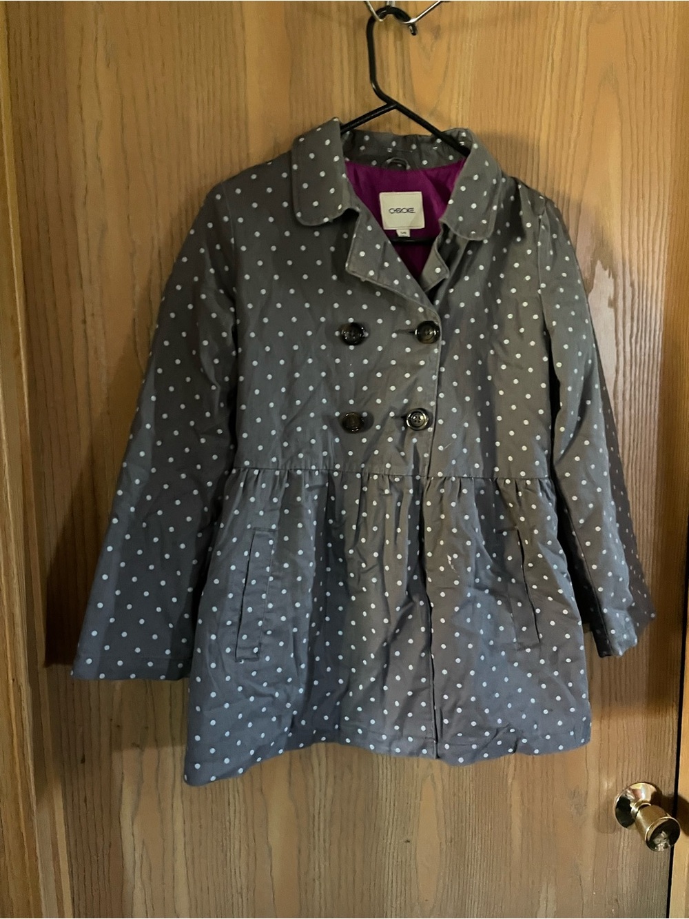 Cherokee Gray Polka Dot coat
